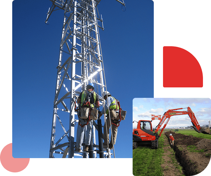 Communication Tower Installations and Long Trench Conduit Installation